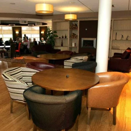 Dining area with wooden flooring