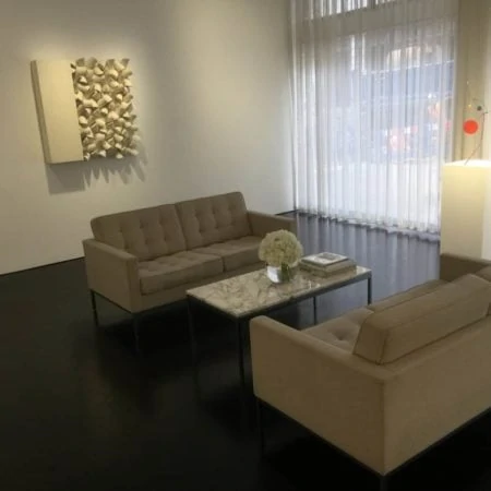 Two sofas in a gallery