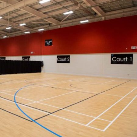 Sports hall with markings