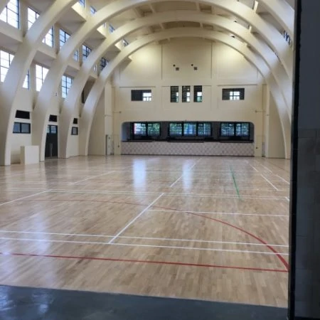 Sports hall with basketball markings