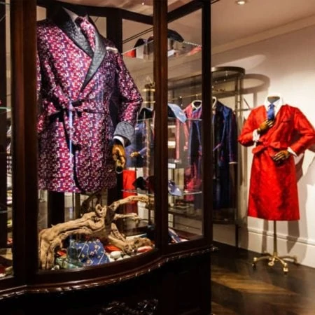 Shop front with men's clothing in window