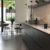 Kitchen interior with polished concrete floor