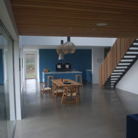 Polished concrete floor in modern house