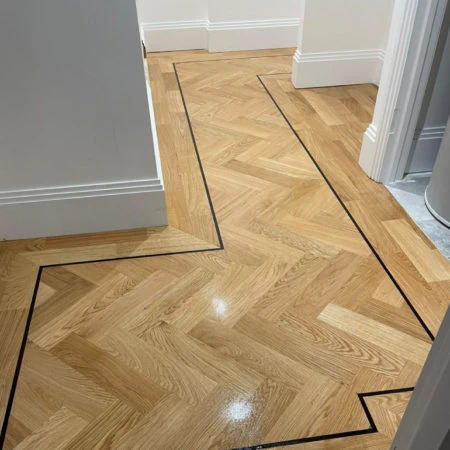 Parquet flooring finished