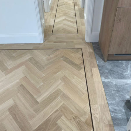 Parquet flooring unvarnished