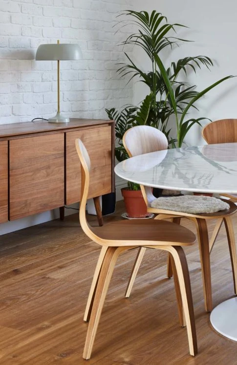 Hardwood dining room floor