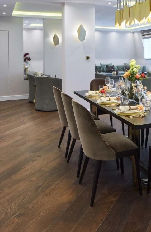 Hardwood dining room floor