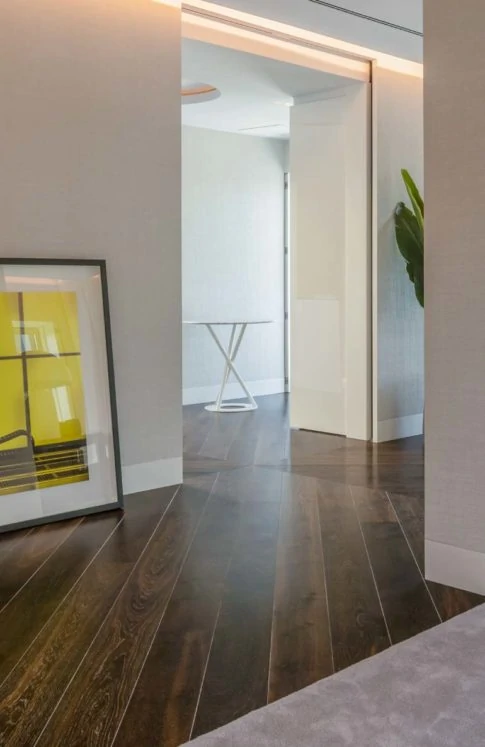 Hardwood flooring in hallway